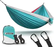 Bear Butt Double Parachute Camping Hammock, Sky Blue/Pink/White
