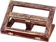 Wooden Quaran Bible Hand Carved Stand Rehal Adjustable Portable Desktop Foldable Cookbook Book Stand Carving