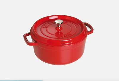 Staub Cast Iron 4-qt Round Cocotte Cherry