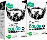 Vegetal Safe Hair Color -Soft Black 25gm (Pack of 2) - Certified Organic Chemical and Allergy Free Bio Natural Beard Hair Color with No Ammonia Formula & PPD