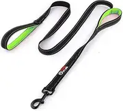 Dog Leash 1.8m (6ft) Long - Traffic Padded Two Handle - Heavy Duty - Double Handles Lead for Control Safety Training - Leashes for Large Dogs or Medium Dogs - Dual Handles Leads,Black