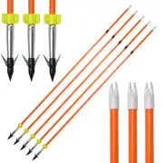 31" Archery Bow Fishing Arrows Fiberglass Broadheads Points Bowfishing Hunt