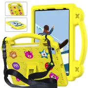 Catzon Strawberry iPad Case Shockproof with Handle Shoulder Strap for iPad 10th 2022-Yellow