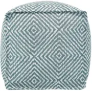 James Allan HEOF61477 Gladius 20"W Polyester Outdoor Pouf Square - Teal
