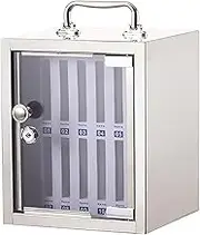 Cell Phone Safe Deposit Box with Lock, 12/24/36/48/60 Slots Stainless Steel Cell Phones Storage Cabinet, for Office Classroom Table or Wall(2 5x19x25cm/8x7x10in)