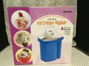 Rival Electric Ice Cream Maker Yogurt Sorbet #8804-BL 4 Quart