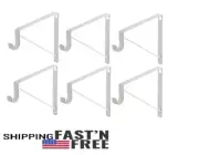 Silverline Shelf and Rod Closet Bracket White 3 Pairs( 6 piece)