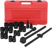 ADVWIN 3/4” Drive Impact Socket Set 21 Piece, Metric Size(19-50mm), CR-V Steel