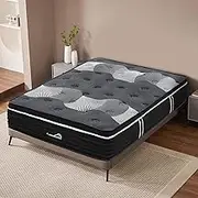 Familand King Single Size Mattress - Bamboo Charcoal Memory Foam 35cm, Innerspring Mattresses in a Box, Individual Pocket Spring, Medium Firm for Motion Isolation