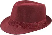 [FUDERU] Unisex Hat Classic 1920s Plaid Structured Fedora Classic 1920s Cuban Hat Jazz Short Cap for Men