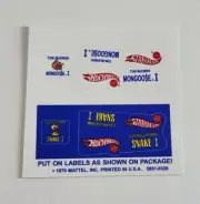 Hot Wheels Redline Mongoose and Snake Rail Dragster Sticker sheet set