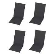4pc Garden Chair Cushions Patio Seat Pad Long High Back 50cm Home Decor Charcoal
