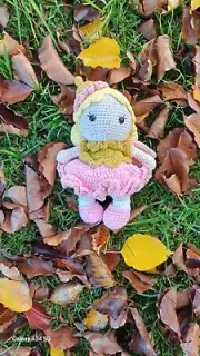 Enchanted Woodland Amigurumi Hana The Flower Fairy Handknitted Doll 100% Cotton