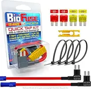 [BIOFUSE] 12 AWG Micro2 APT ATR Quick TAP KIT: 2 Add-A-Circuit Car Fuse Tap Adapters, 2 Each (10A 20A) Micro 2 Blade Fuses, 4 Zip Ties + Fuse Puller