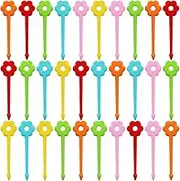 BEZANU Food Picks, 48 PCS Mini Color Flowers Food Toothpicks for Sandwich, Cake, Fruit (4.5cm/ 1.77in)