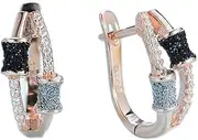 Earrings Rose Gold Clip Earrings For Women Girl Real 925 Silver Black Silver Glitter Jewelry for Wedding Party Gift Ear Clip