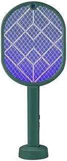 Bug Zapper 90 Degree Rotatable Mosquito Killer Lamp Electric Shock 365nm Light Zapper Racket Summer Fly Swatter Insect Trap(Green)