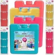 3 Pack Mini Freezer Blocks – Reusable Ice Packs for Cool Box, Cooler Bag, Lunch Box & Picnic – Small 8cm Ice Blocks for Cool Bags, Travel & Camping