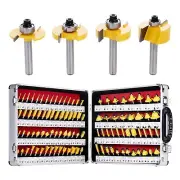 100 Pieces Router Bit Set, Router Bits 1/4 Inch Shank with Aluminum Storage Case
