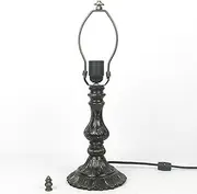 Tiffany Style Table Lamp Base Replacement Only Pole Height 18 Inch Bronze Finished Alloy Daisy Desk Lights Base for 12 Inch Tiffany Stained Glass Lampshade KeYJ
