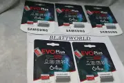5 PIECES New GENUINE Samsung EVO Plus 64GB Micro SD Memory Card w/ SD Adapter