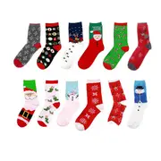 5 Pairs of Women and Men Christmas Long Socks Soft Pattern Socks Comfortable Long Socks