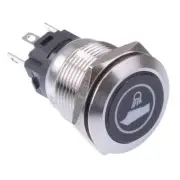 Boat Deck Light' White LED Latching 19mm Vandal Push Button Switch SPDT 12V