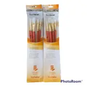 (2) Princeton Art Synthetic White Taklon Real Value Brush Set-5/Pkg, P9155
