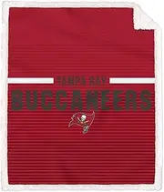 Tampa Bay Buccaneers Logo Letter Poly Spandex Blanket with Sherpa
