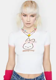 [O Mighty] Bunny Logo Ringer Tee