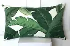 Retro Tommy Bahama Outdoor Tropical Banana Leave-Palm Leaf Lumbar Cushion Cover