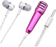 ERINGOGO Portable Vocal Instrument Mini Small Mini Microphone Home Use Microphone Rosy