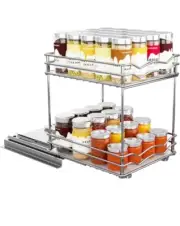 Pull Out Spice Rack Organizer for Kitchen Cabinet Heavy Duty Slide Shelf Metal