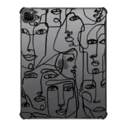 iPad Pro 12.9-inch (5th/6th gen) iPad Impact Case FACE MOSAIC SKETCH 1 CLEAR CASE IPAD, ABSTRACT MINIMAL PEOPLE ILLUSTRATION By Ebi Emporium