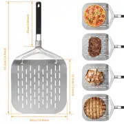 Perforated Pizza Peel Stainless Steel Pizza Spatula with Folding Handle RoEjb