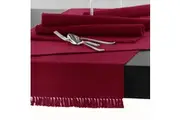 Cotton Ribbed Table Runner Persian Red by Hoydu