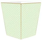 MARYE-KELLEY, CHELSEA LIGHT MINT WOODEN WASTEPAPER BASKET, 12" TALL, NEW