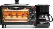 3 in 1 Breakfast Machine, 9L Pizza Oven Coffee Machine, Multifunctional Kitchen Appliances Small Non Stick, for Apartments Kitchenettes Home Make Sandwich Sausages Egg Tart Coffee