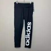 NWT Adidas Climalite 3/4 Black Logo Mid-Rise Cropped Tights Women's Size Small