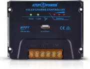 ATEM POWER 20A MPPT Solar Charger Controller 12/24V with USB Port, Multi-Stage Algorithm, Multi-protection, Battery Regulator for Solar Panel/Load/Lead Aci