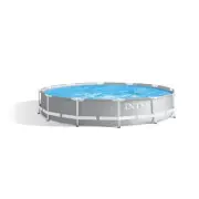 Intex Prism Metal Frame Round Outdoor Above Ground Swimming Pool