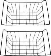 2 Pcs Freezer Wire Storage Basket Hanging Organizer for Refrigerator Shelves (L 45cm X W 24.5cm X H 20cm)