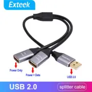 USB 2.0 Male to Dual USB Female Hub Power Adapter Y Splitter Cable Cord Lead