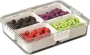4 Compartments Food Storage Container,11.02 * 8.2 * 2.3 inch freezer storage containers,Suitable for Refrigerator Storage,Food Container