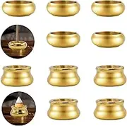 MrMrKura 12 Pcs Brass Incense Burner Holder, Mini Copper Incense Stick Holder Gold Cone Incense Holder for Yoga Meditation Indoor Outdoor Home Decor