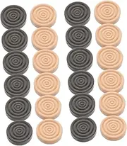 HOMOBABE 24pcs Wooden Round Threaded Chess Pieces Ergonomic Game Accessories for Checkers Chess Design for Board Game Enthusiasts
