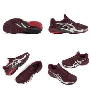 【asics 亞瑟士】網球鞋 Court FF 3 男鞋 紅 白 襪套式 運動鞋 抗扭 全能型 亞瑟士(1041A370600)