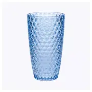 Set of Four Blue Geometric Acrylic Stemless Highball Glass