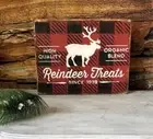 Rustic Christmas Decor / Plaid Buffalo Check / Reindeer Treats / Primitive Sign