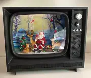 Lighted Water TV CHRISTMAS SANTA Snow Globe THE NIGHT BEFORE CHRISTMAS